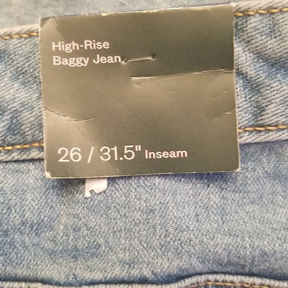 Wild Fable High Rise Distressed Baggy Jeans NWT Plus Sz. 26" X 31.5" Inseam - Picture 9 of 12